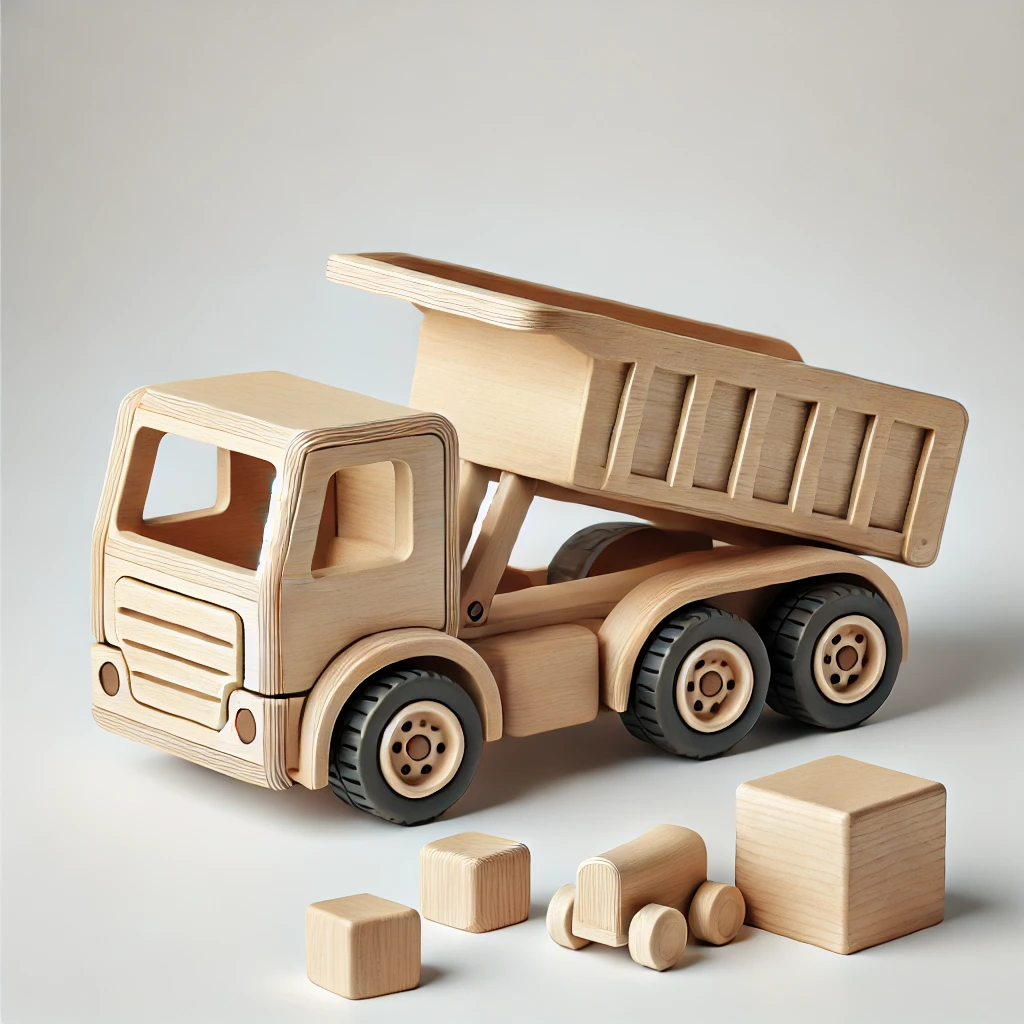 Wooden Tipper Car with Blocks